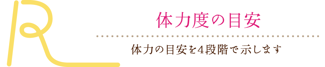 体力度の目安 体力の目安を4段階で示します