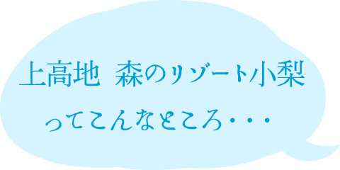 上高地　森のリゾート小梨ってこんなところ・・・